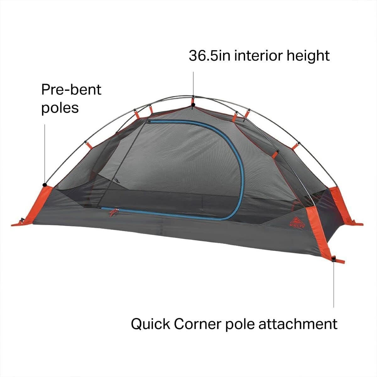 image:imageKelty Late Start 4P Lightweight Backpacking Tent with Quickcorners Aluminum Pole Frame Waterproof Polyester Fly 4 Person Capacity1 Person