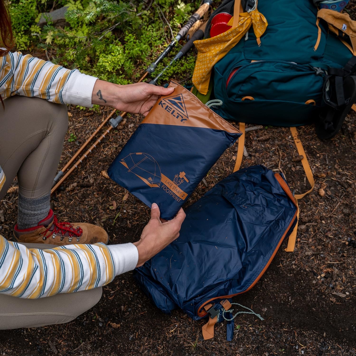image:imageKelty Late Start Tent Footprint Footprint ONLY Lightweight Water Resistant Fitted Ground Sheet Updated for 20242 Person