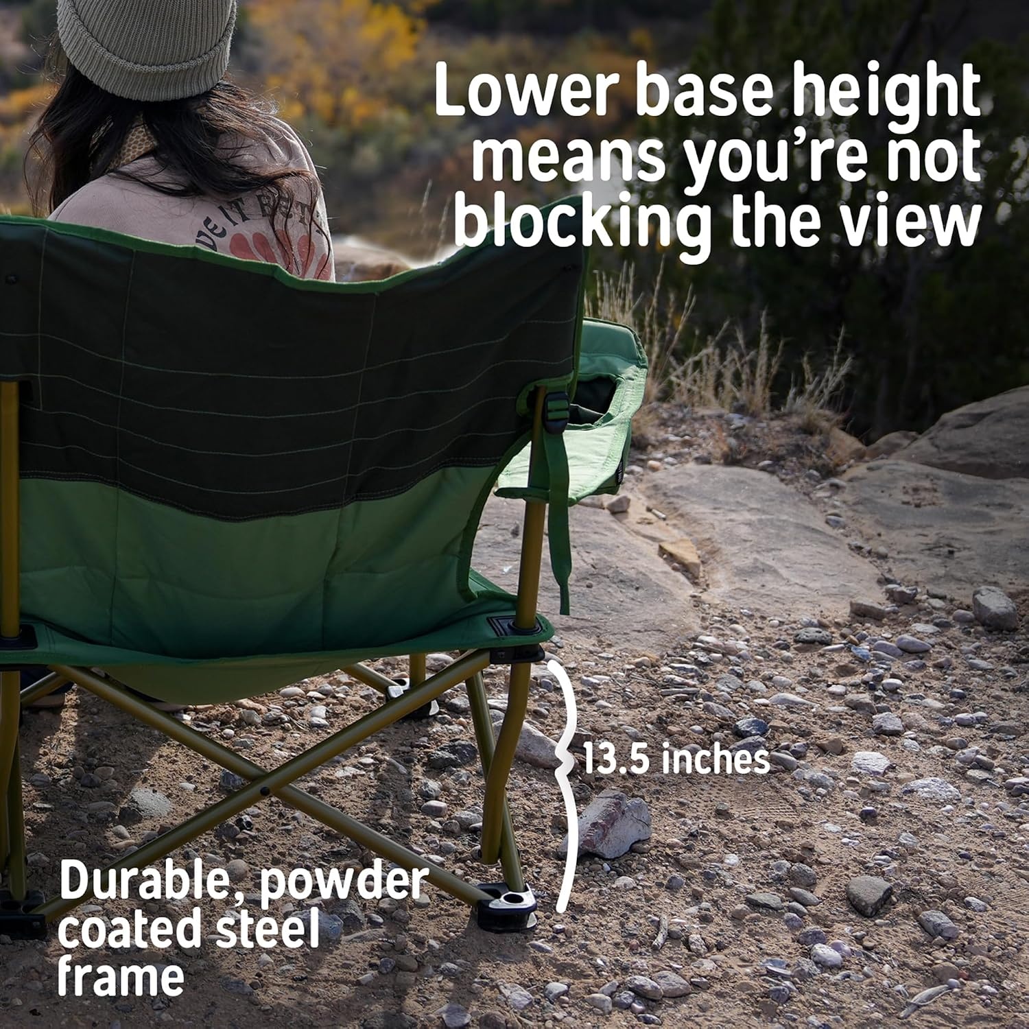 image:imageKelty Low Loveseat 2 Person Folding Camping Chair Low HeightDill Low Height Seat Comfortably Fits 2 Adults Slight Recline Insulated Cup Holders Perfect for Soccer Games ConcertsCanyon Brown Beluga