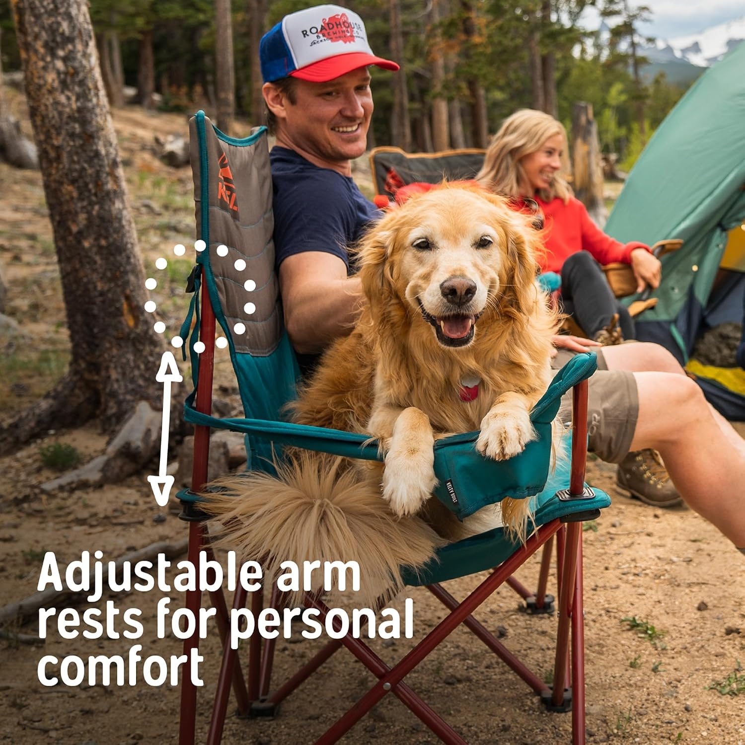 image:imageKelty Low Loveseat 2 Person Folding Camping Chair Low HeightDill Low Height Seat Comfortably Fits 2 Adults Slight Recline Insulated Cup Holders Perfect for Soccer Games ConcertsDeep Lake Fallen Rock