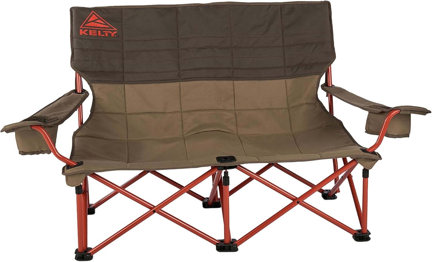 image:imageKelty Low Loveseat 2 Person Folding Camping Chair Low HeightDill Low Height Seat Comfortably Fits 2 Adults Slight Recline Insulated Cup Holders Perfect for Soccer Games ConcertsBungee Cord Beluga