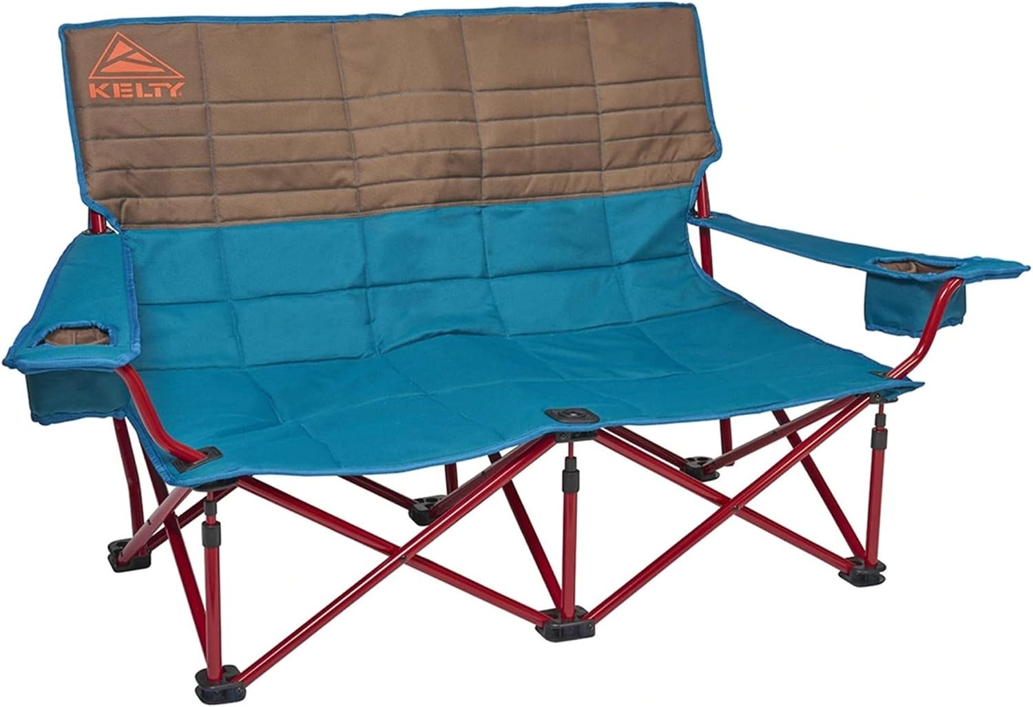image:imageKelty Low Loveseat 2 Person Folding Camping Chair Low HeightDill Low Height Seat Comfortably Fits 2 Adults Slight Recline Insulated Cup Holders Perfect for Soccer Games ConcertsDeep Lake Fallen Rock