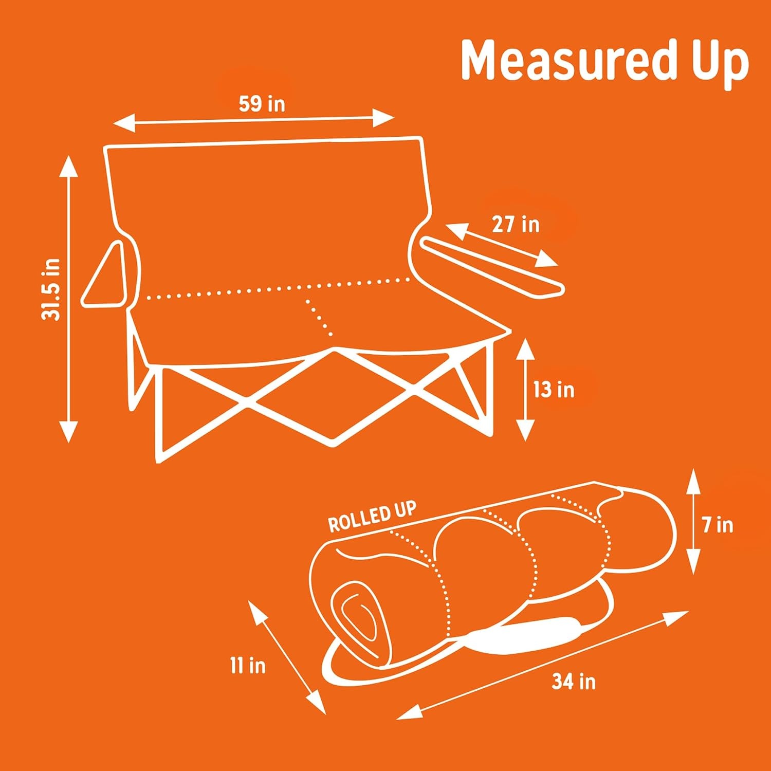 image:imageKelty Low Loveseat 2 Person Folding Camping Chair Low HeightDill Low Height Seat Comfortably Fits 2 Adults Slight Recline Insulated Cup Holders Perfect for Soccer Games ConcertsDeep Lake Fallen Rock