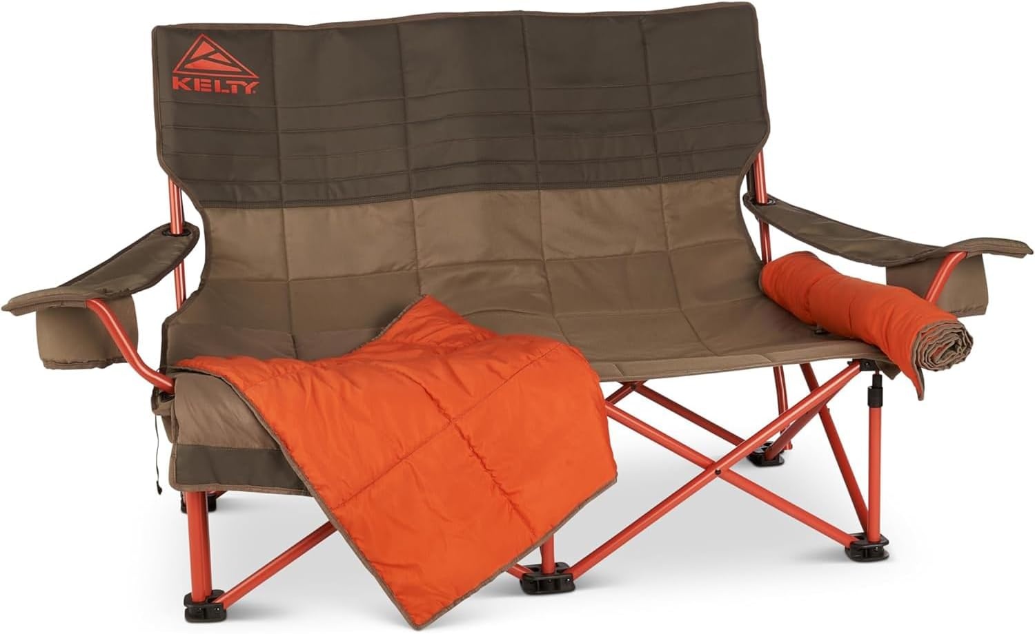 image:imageKelty Low Loveseat Nest Two Person Camping Chair with 2 Removable Blankets Lower to the Ground Slight Recline Insulated Beverage Holders Roll Tote Storage 2024 BelugaBeluga
