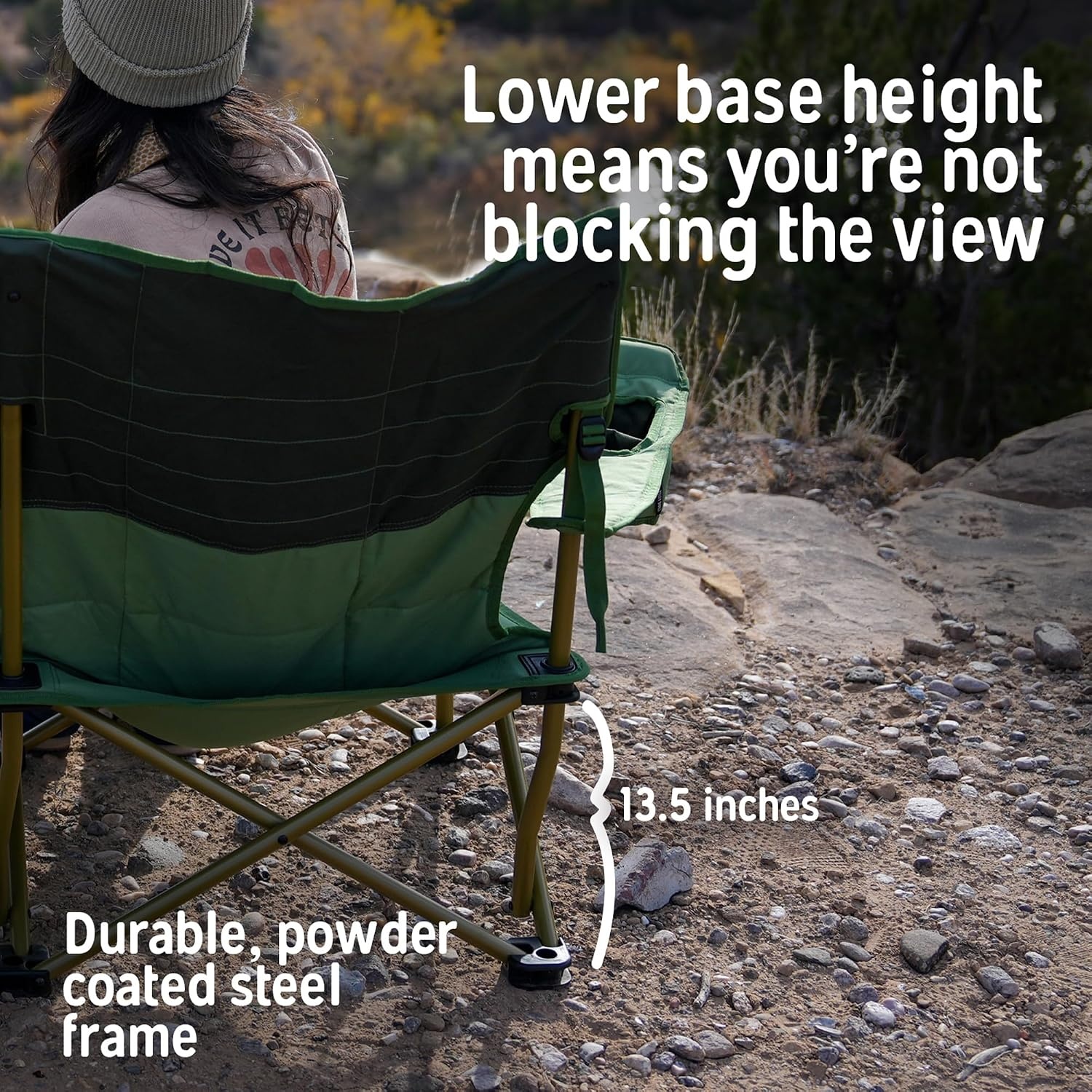 image:imageKelty Lowdown Couch 3 Person Capacity Camping Chair Extra Large and Sturdy Bench for Campsites Soccer Games and Backyard PartiesDark Shadow Midnight Navy