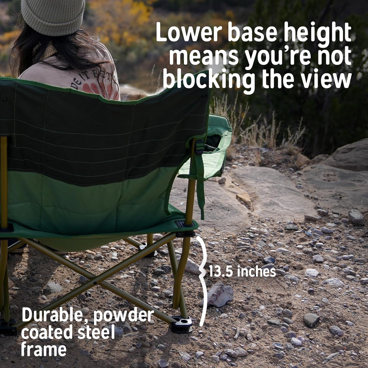 image:imageKelty Lowdown Couch 3 Person Capacity Camping Chair Extra Large and Sturdy Bench for Campsites Soccer Games and Backyard PartiesDeep LakeFallen Rock