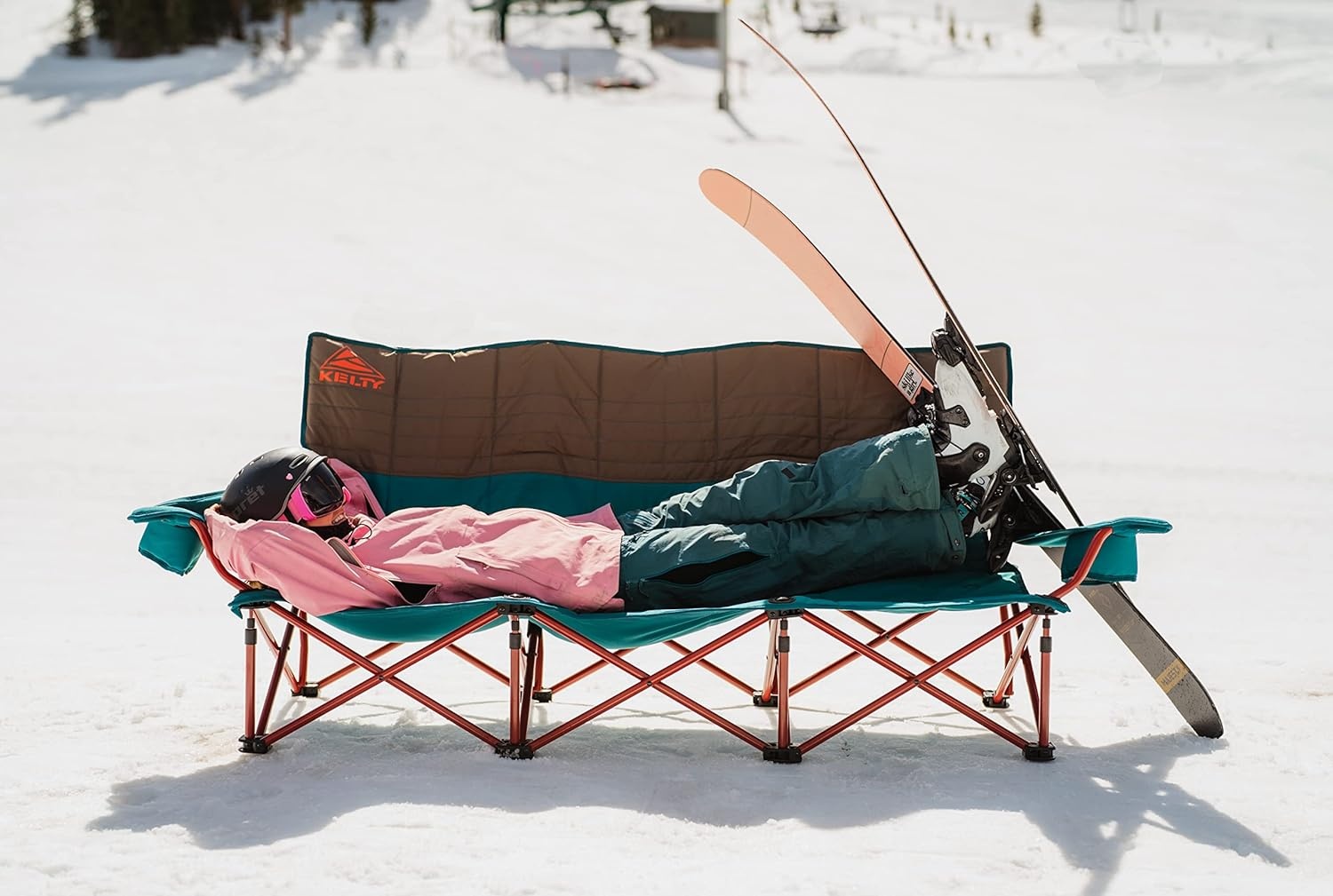 image:imageKelty Lowdown Couch 3 Person Capacity Camping Chair Extra Large and Sturdy Bench for Campsites Soccer Games and Backyard PartiesDeep LakeFallen Rock