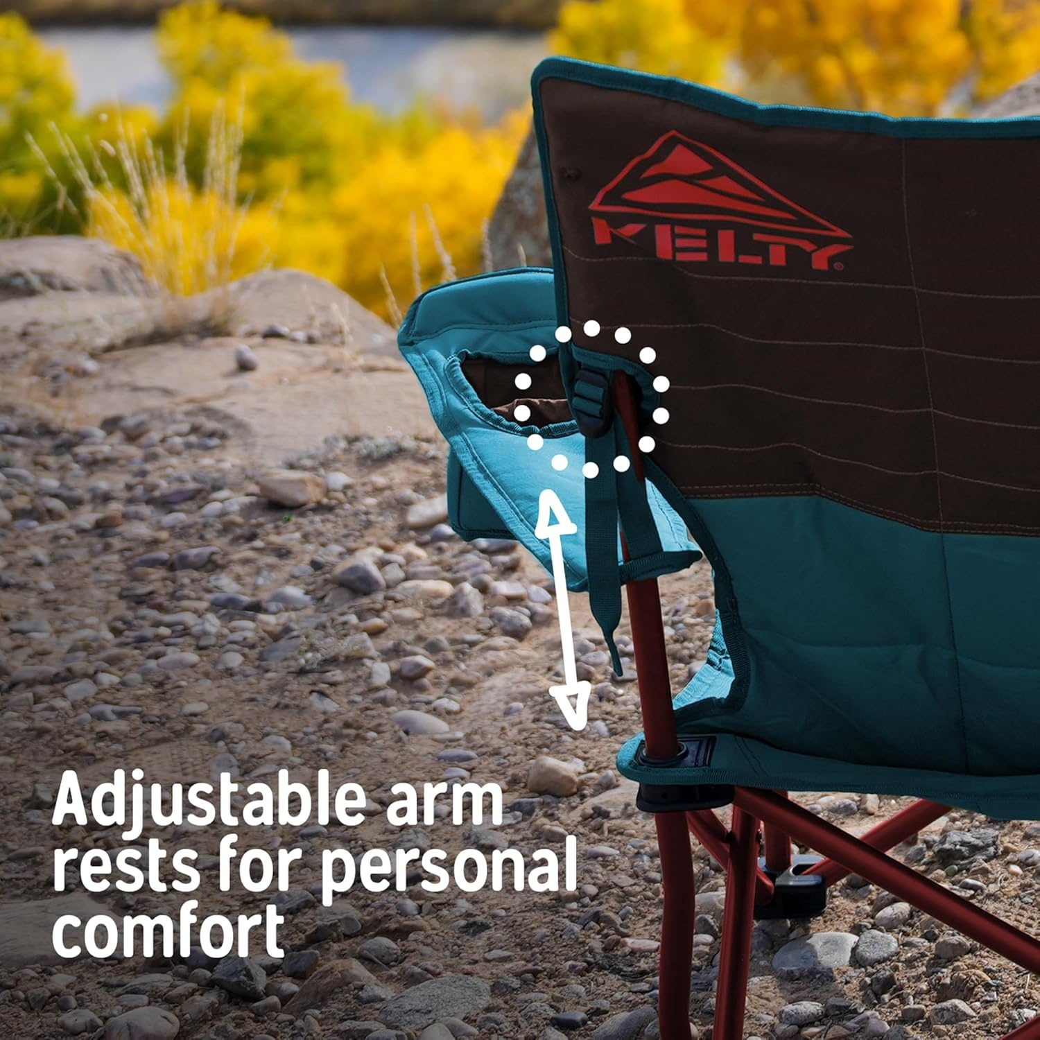 image:imageKelty Lowdown Couch 3 Person Capacity Camping Chair Extra Large and Sturdy Bench for Campsites Soccer Games and Backyard PartiesDeep LakeFallen Rock