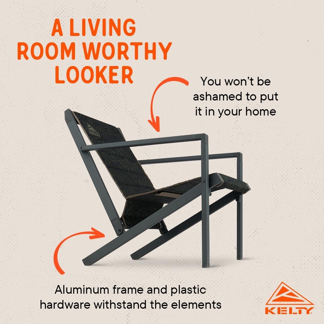 image:imageKelty RadArondack Camp Chair 600D Polyester Sturdy and Lightweight Aluminum Frame 8 lbs Carry Weight Built to LastBlack Fern