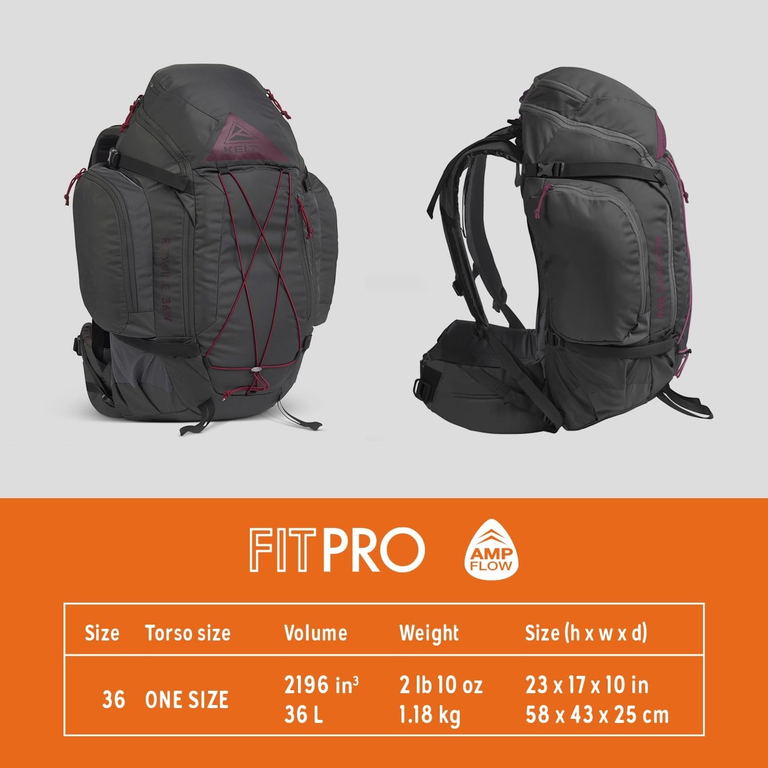 image:imageKelty Redwing 36 Womens 36 Liter Internal Frame Backpack for Hiking Backpacking Travel Carryon Compatible Hip Belt Women Specific Fit 2023 BlackoutBlackout