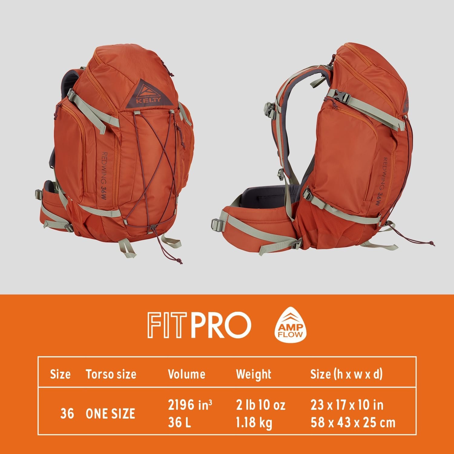 image:imageKelty Redwing 36 Womens 36 Liter Internal Frame Backpack for Hiking Backpacking Travel Carryon Compatible Hip Belt Women Specific Fit 2023 BlackoutCinnamon Stick