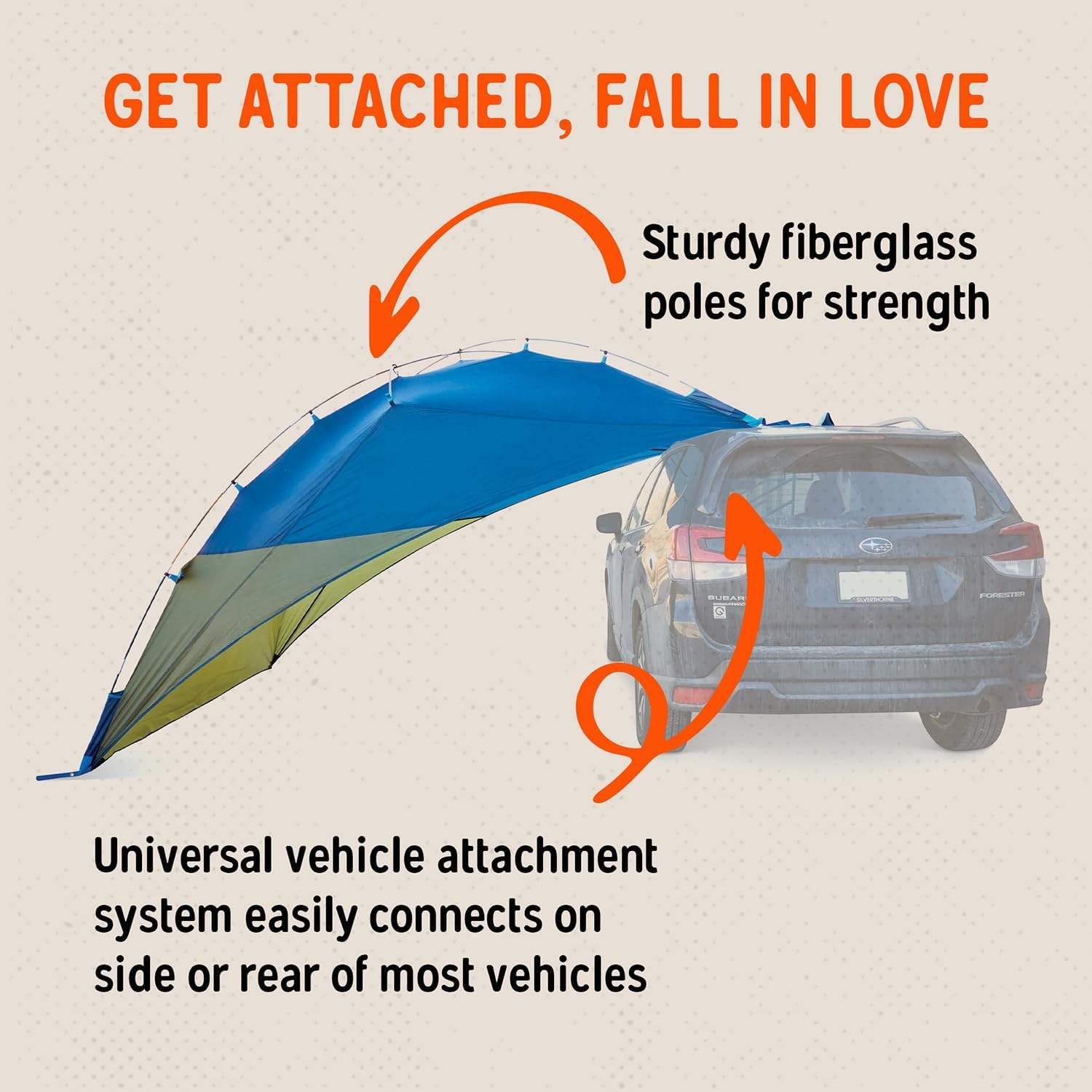 image:imageKelty Sideroads Awning Shelter for Car Camping Tailgating and Summer Beach Trips Protection from Elements and UV Universal Mount Sturdy Steel Frame Easy Setup