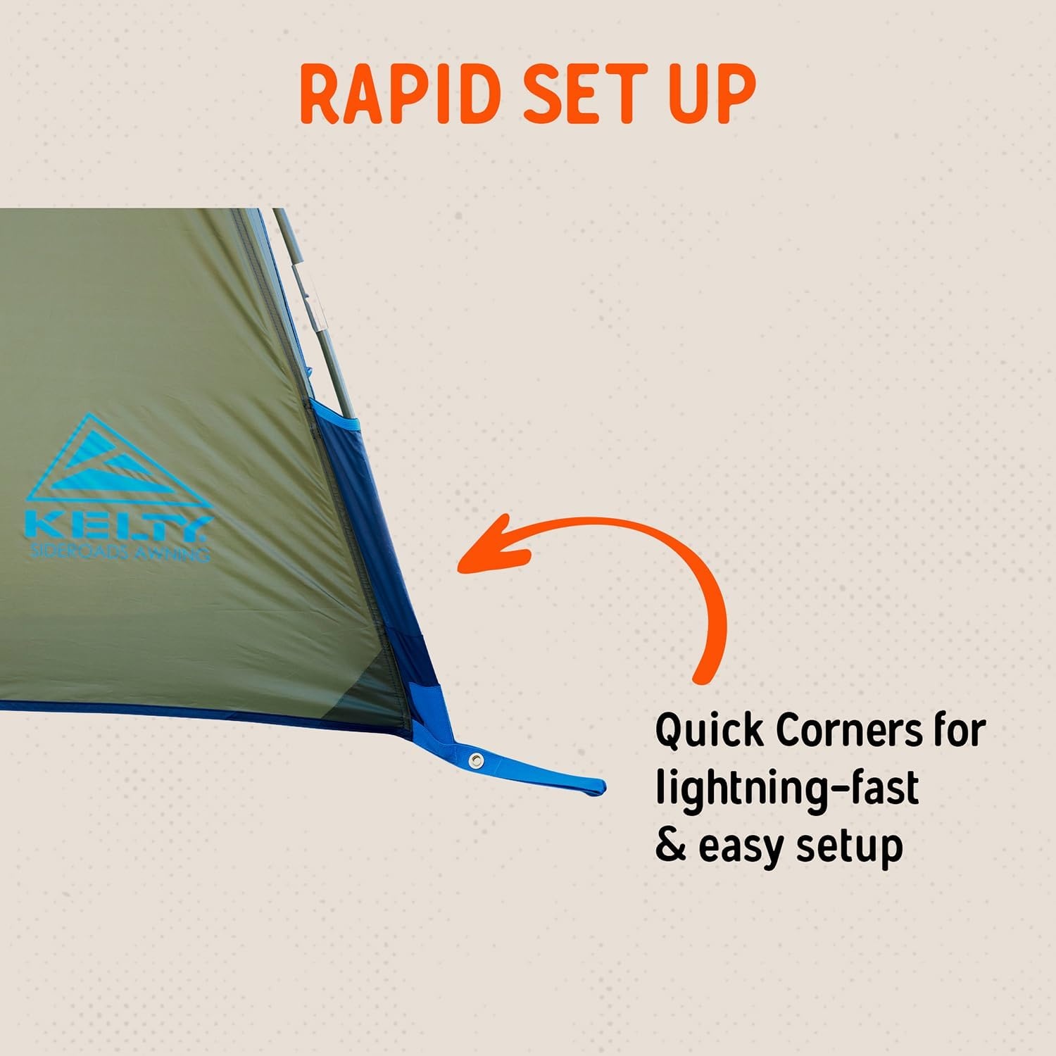 image:imageKelty Sideroads Awning Shelter for Car Camping Tailgating and Summer Beach Trips Protection from Elements and UV Universal Mount Sturdy Steel Frame Easy Setup