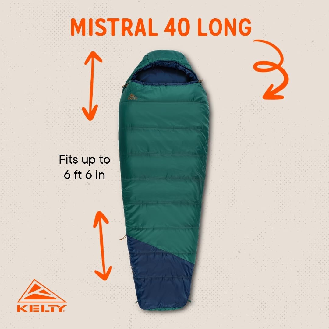 image:imageKelty SleepingBags Kelty Mistral Synthetic Camping Sleeping BagPosey Green Pageant Blue