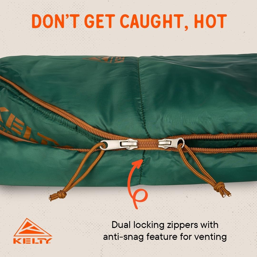image:imageKelty SleepingBags Kelty Mistral Synthetic Camping Sleeping BagPosey Green Pageant Blue