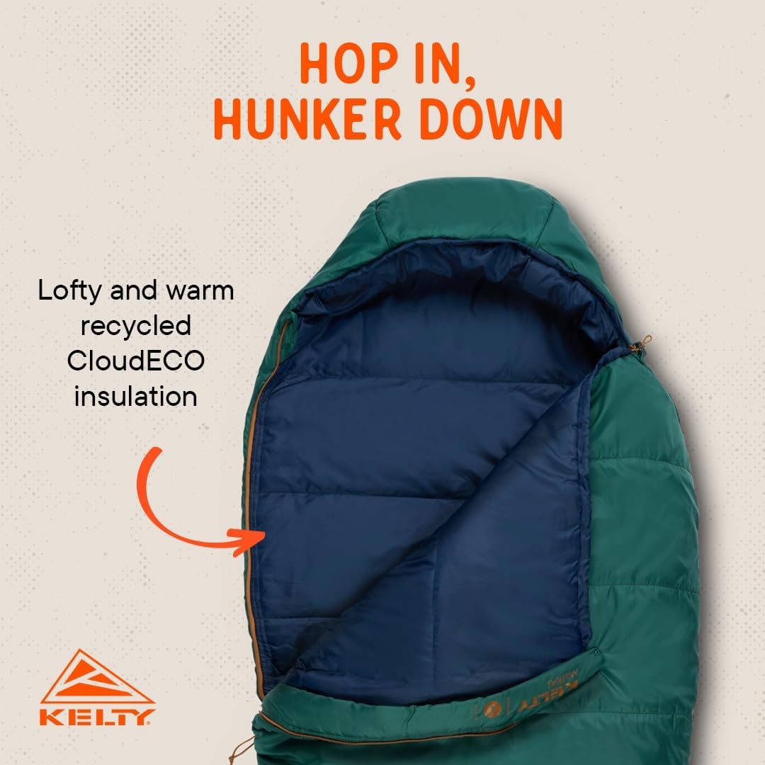 image:imageKelty SleepingBags Kelty Mistral Synthetic Camping Sleeping BagPosey Green Pageant Blue