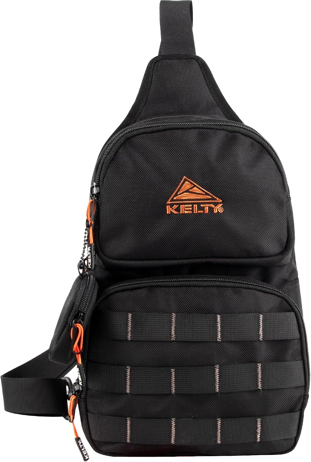 image:imageKelty Sling Crossbody Messenger Shoulder Backpack 825 Liter Capacity with Detachable Keychain Coin PouchBlack Orange