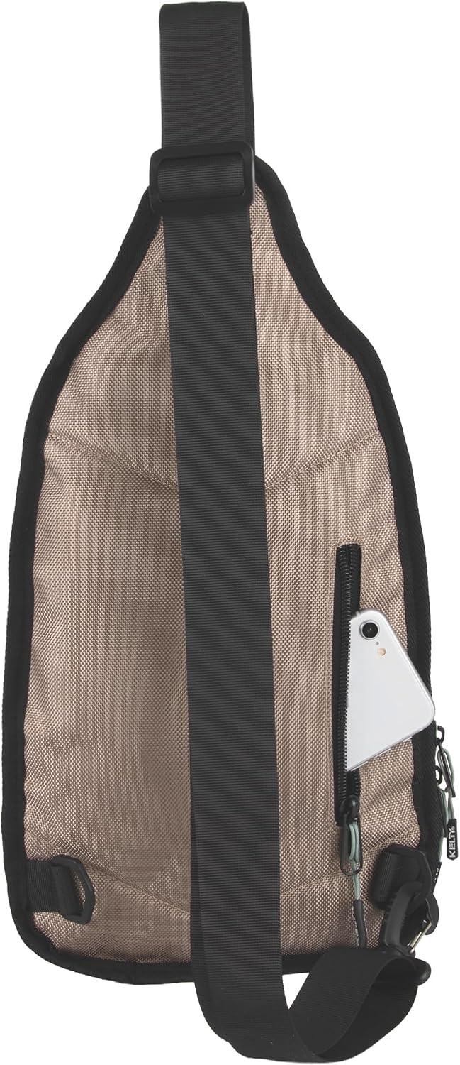 image:imageKelty Sling Crossbody Messenger Shoulder Backpack 825 Liter Capacity with Detachable Keychain Coin PouchKhaki Black