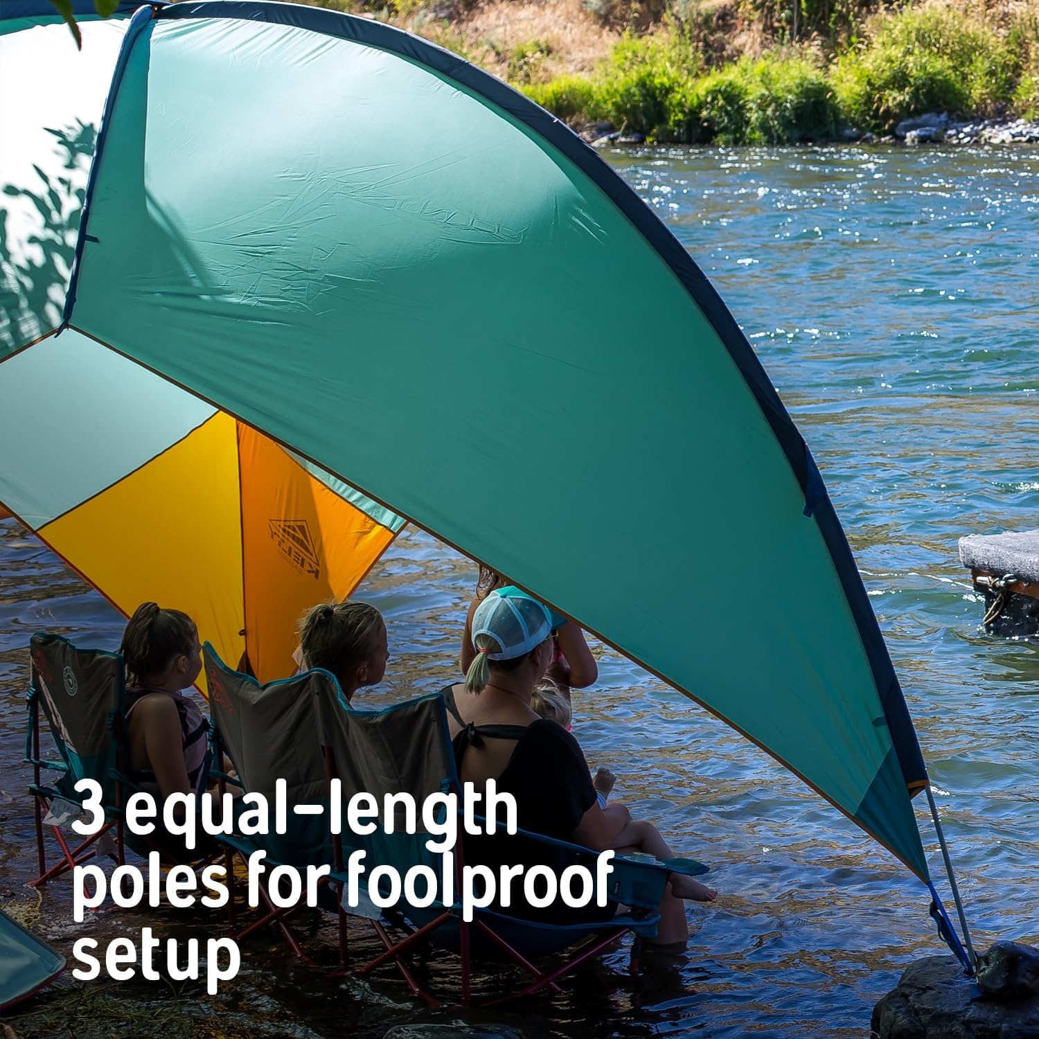 image:imageKelty Sunshade Pop Up Portable Shade UV Shelter for Beach Trips Soccer Games Backyard Camping Adjustable Side Wall Wind Protection 2024 ModelMalachite