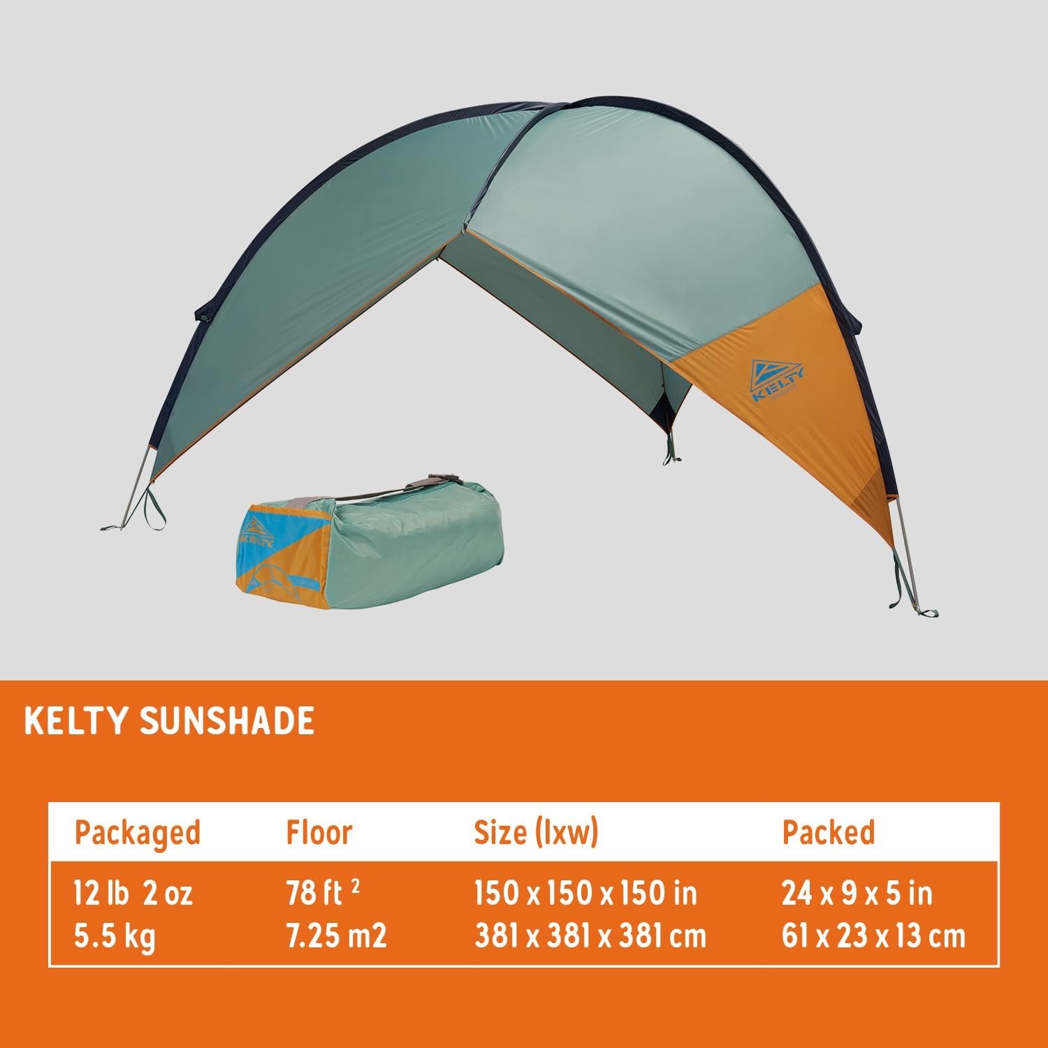 image:imageKelty Sunshade Pop Up Portable Shade UV Shelter for Beach Trips Soccer Games Backyard Camping Adjustable Side Wall Wind Protection 2024 ModelMalachite