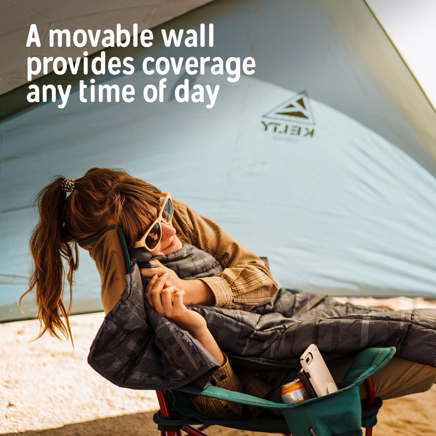 image:imageKelty Sunshade Pop Up Portable Shade UV Shelter for Beach Trips Soccer Games Backyard Camping Adjustable Side Wall Wind Protection 2024 ModelMalachite
