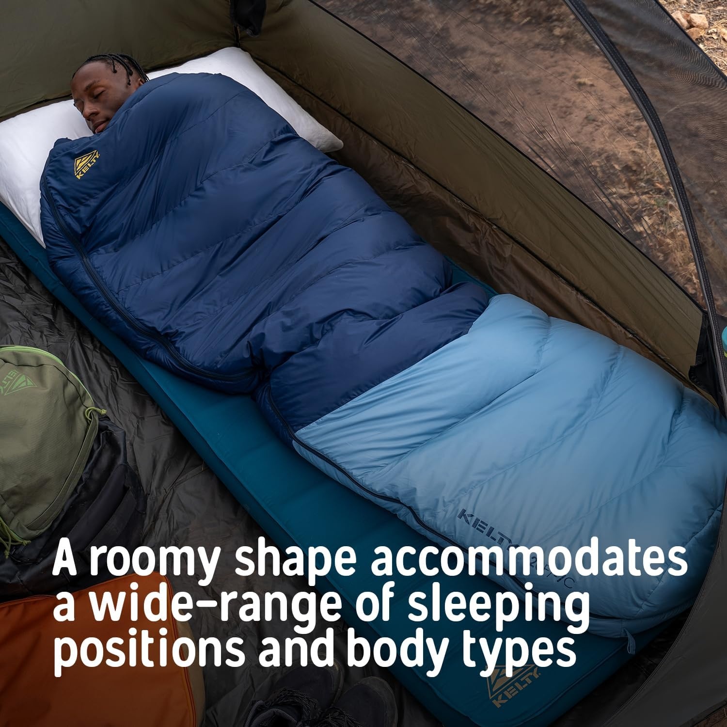 image:imageKelty Supernova Down Fill Sleeping Bag 0 or 20 or 40 Degree Rating Zip Two Together for a 2P Bag Roomy Spoon Shape for Extra WIggle Room PFCFree Fabrics Soft Taffeta Lining CompressibleStandard