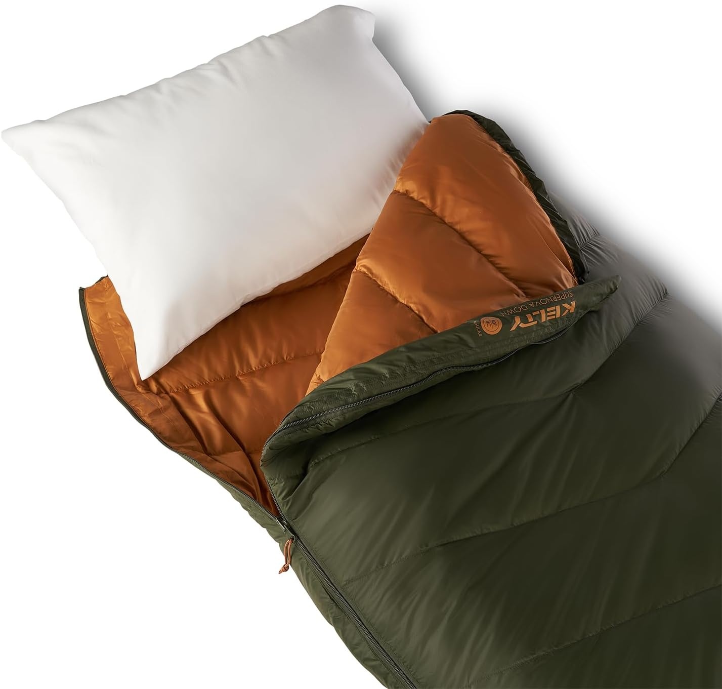 image:imageKelty Supernova Down Fill Sleeping Bag 0 or 20 or 40 Degree Rating Zip Two Together for a 2P Bag Roomy Spoon Shape for Extra WIggle Room PFCFree Fabrics Soft Taffeta Lining CompressibleStandard
