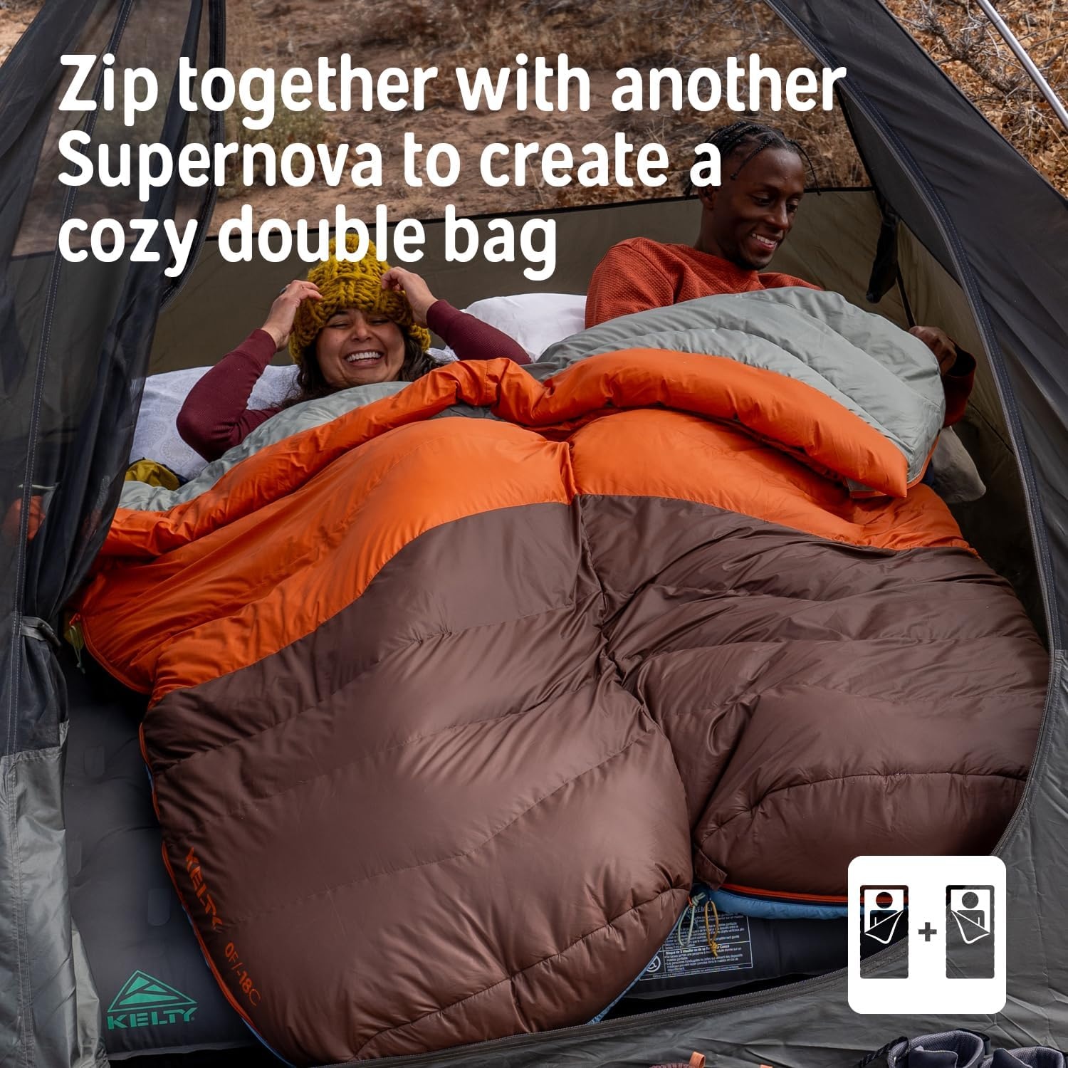 image:imageKelty Supernova Down Fill Sleeping Bag 0 or 20 or 40 Degree Rating Zip Two Together for a 2P Bag Roomy Spoon Shape for Extra WIggle Room PFCFree Fabrics Soft Taffeta Lining CompressibleStandard