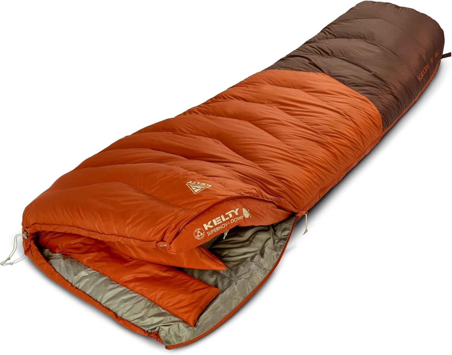 image:imageKelty Supernova Down Fill Sleeping Bag 0 or 20 or 40 Degree Rating Zip Two Together for a 2P Bag Roomy Spoon Shape for Extra WIggle Room PFCFree Fabrics Soft Taffeta Lining CompressibleStandard