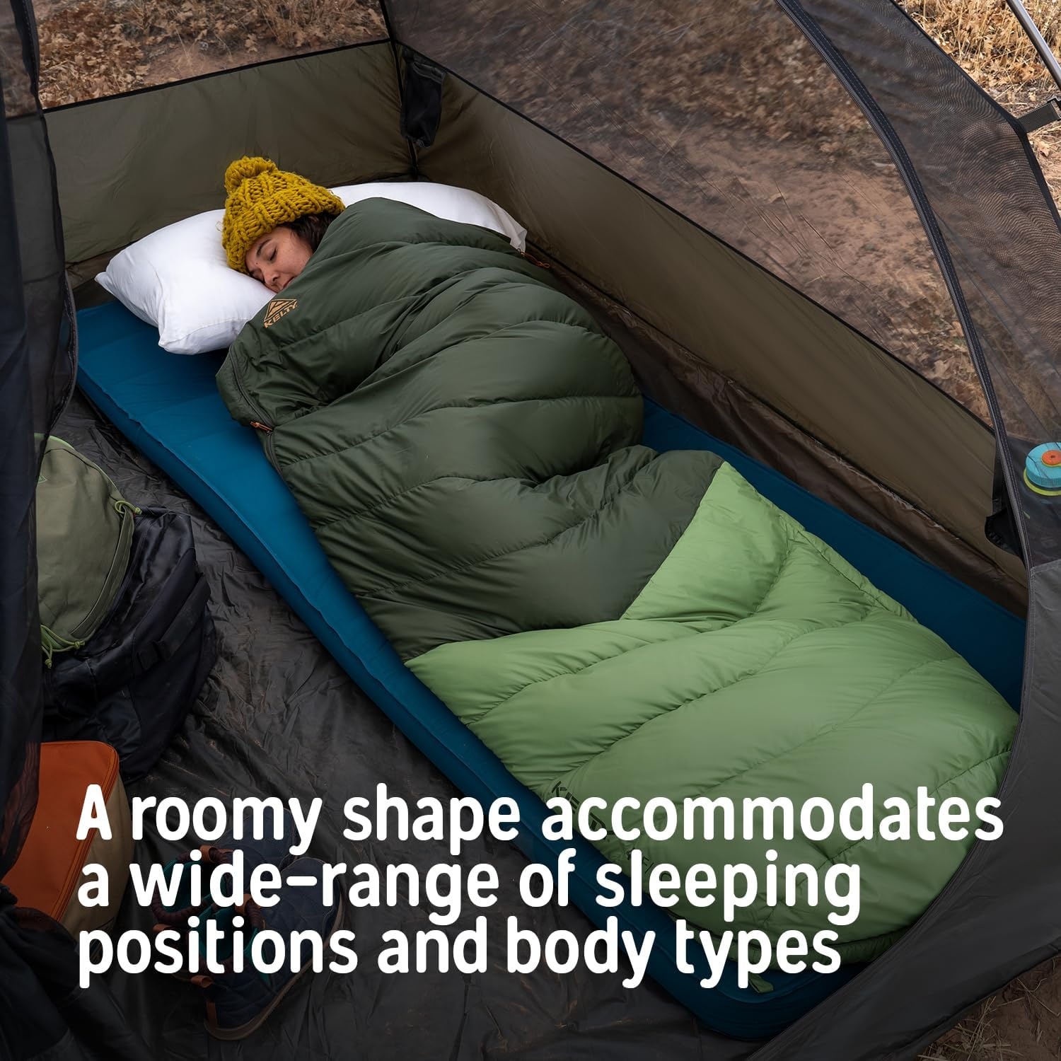 image:imageKelty Supernova Down Fill Sleeping Bag 0 or 20 or 40 Degree Rating Zip Two Together for a 2P Bag Roomy Spoon Shape for Extra WIggle Room PFCFree Fabrics Soft Taffeta Lining CompressibleStandard
