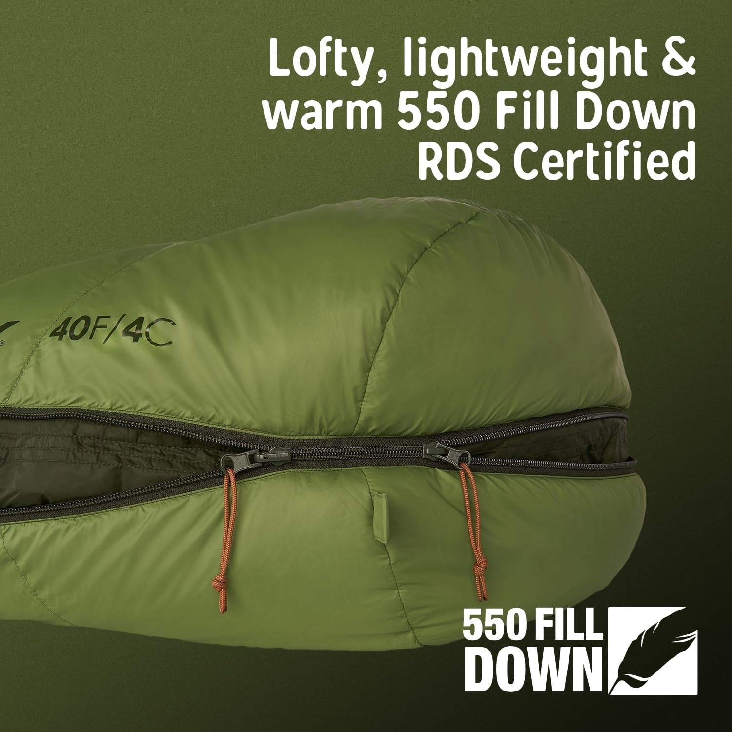 image:imageKelty Supernova Down Fill Sleeping Bag 0 or 20 or 40 Degree Rating Zip Two Together for a 2P Bag Roomy Spoon Shape for Extra WIggle Room PFCFree Fabrics Soft Taffeta Lining CompressibleStandard