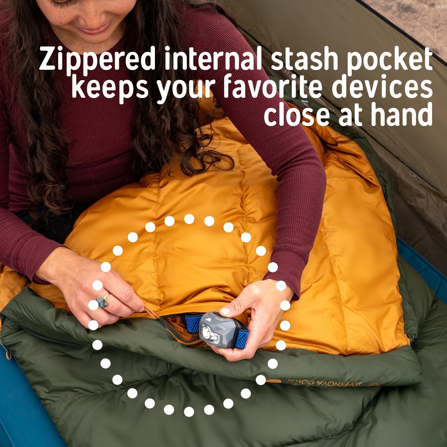 image:imageKelty Supernova Down Fill Sleeping Bag 0 or 20 or 40 Degree Rating Zip Two Together for a 2P Bag Roomy Spoon Shape for Extra WIggle Room PFCFree Fabrics Soft Taffeta Lining CompressibleStandard