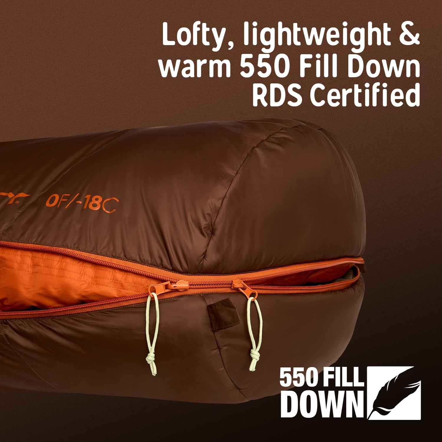 image:imageKelty Supernova Down Fill Sleeping Bag 0 or 20 or 40 Degree Rating Zip Two Together for a 2P Bag Roomy Spoon Shape for Extra WIggle Room PFCFree Fabrics Soft Taffeta Lining CompressibleStandard