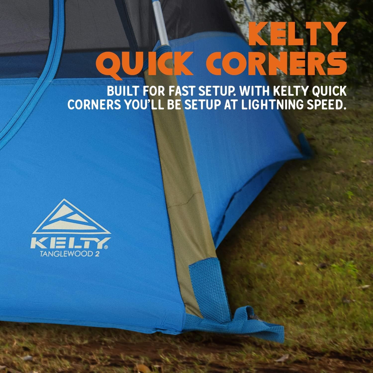 image:imageKelty Tanglewood 2 or 3 Person Backpacking and Car Camping Tent Sturdy Frame Quick Corners for Easy Setup Double Stake Vestibule Clipon RainflyBlue