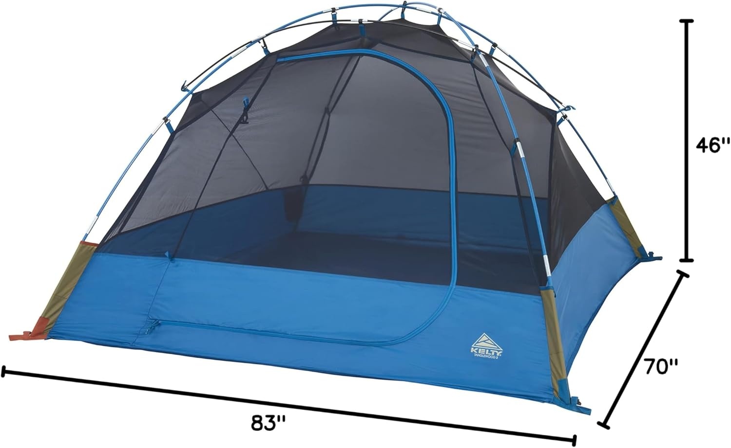 image:imageKelty Tanglewood 2 or 3 Person Backpacking and Car Camping Tent Sturdy Frame Quick Corners for Easy Setup Double Stake Vestibule Clipon RainflyBlue