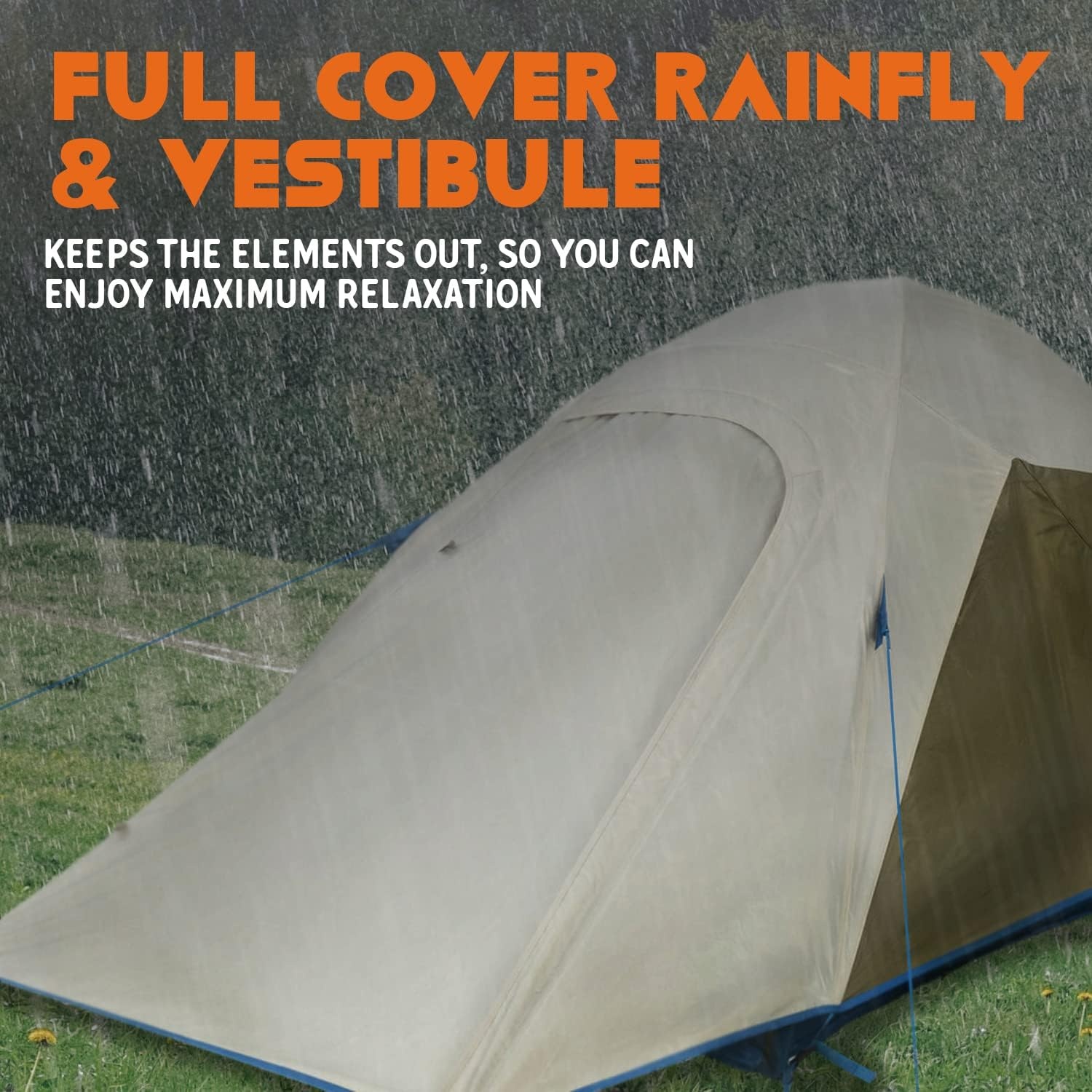 image:imageKelty Tanglewood 2 or 3 Person Backpacking and Car Camping Tent Sturdy Frame Quick Corners for Easy Setup Double Stake Vestibule Clipon RainflyBlue