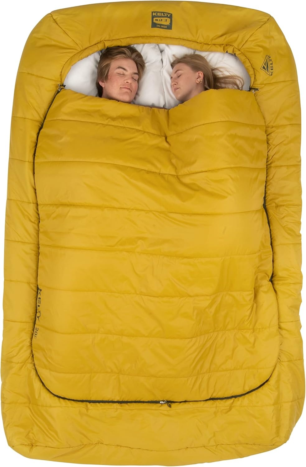 image:imageKelty TruComfort Doublewide 20 Degree Sleeping Bag Two Person Synthetic Camping Sleeping Bag for Couples amp Family Camping Wider Than a Queen Sized Bed Removable Top Layer 2 Builtin Blankets Oversized Hood Recycled Fabrics and Synthetic FillOlive Oil