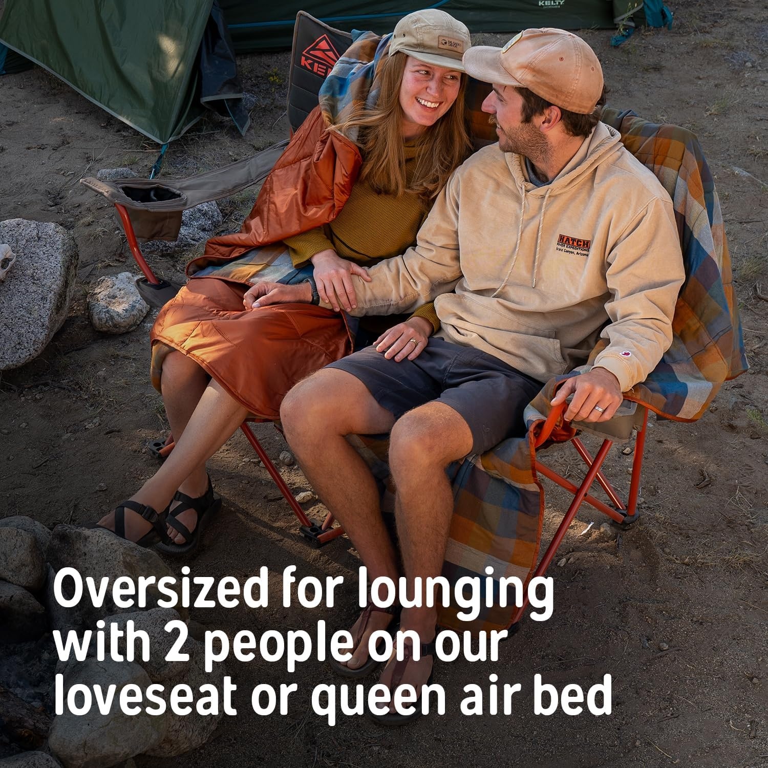 image:imageKelty Wayback Biggie Blanket Oversized Camping Blanket Fits Queen Sized Bed Organic Cotton Flannel Machine Washable