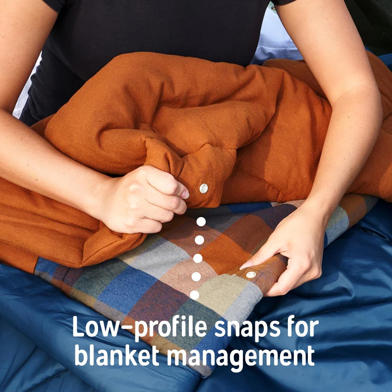 image:imageKelty Wayback Flannel Lined Sleeping Bag Built in Blanket Traditional Rectangle Shape Organic Flannel Cotton Liner Dual Locking Slide ZipsReflecting Pond
