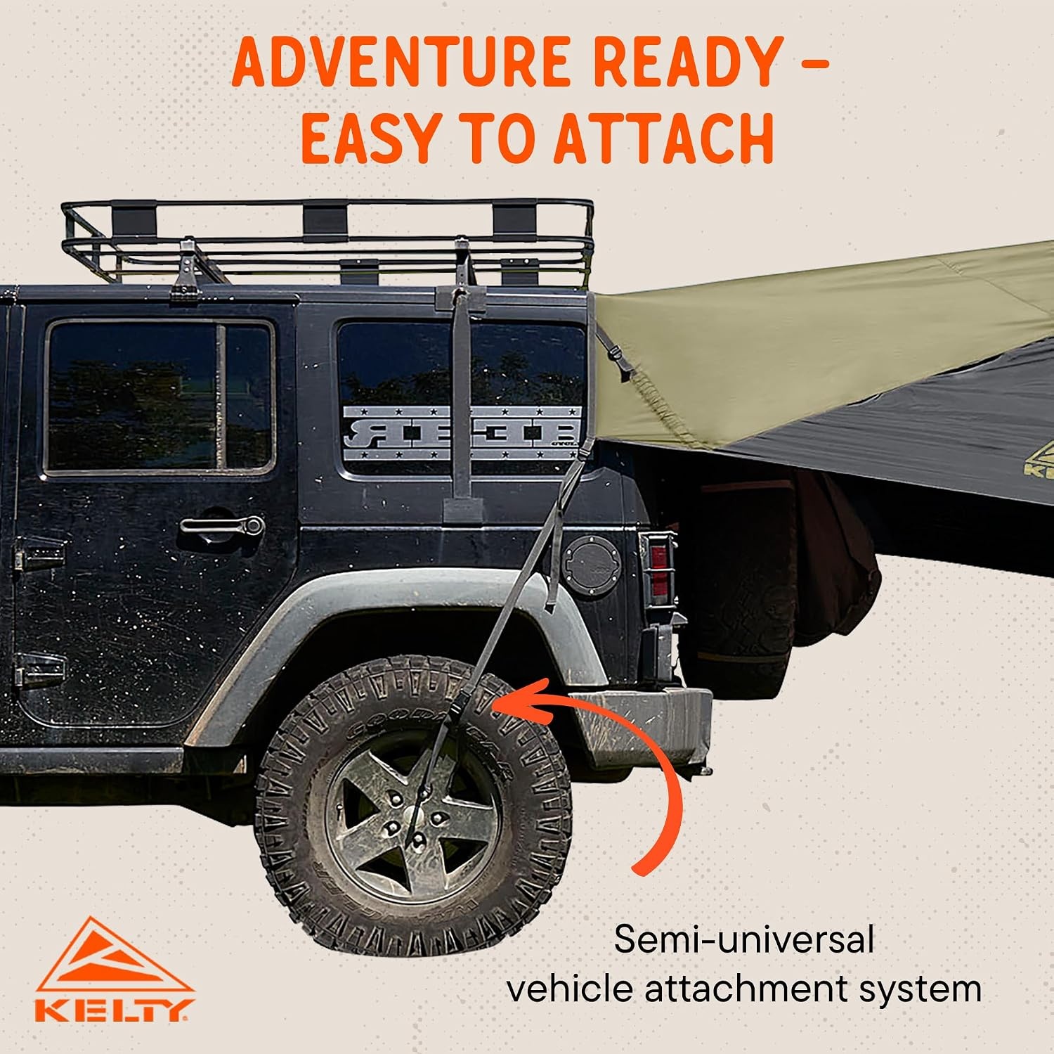 image:imageKelty Waypoint Tarp Car Camping and Tailgating Shelter Universal Vehicle MountElmDark Shadow
