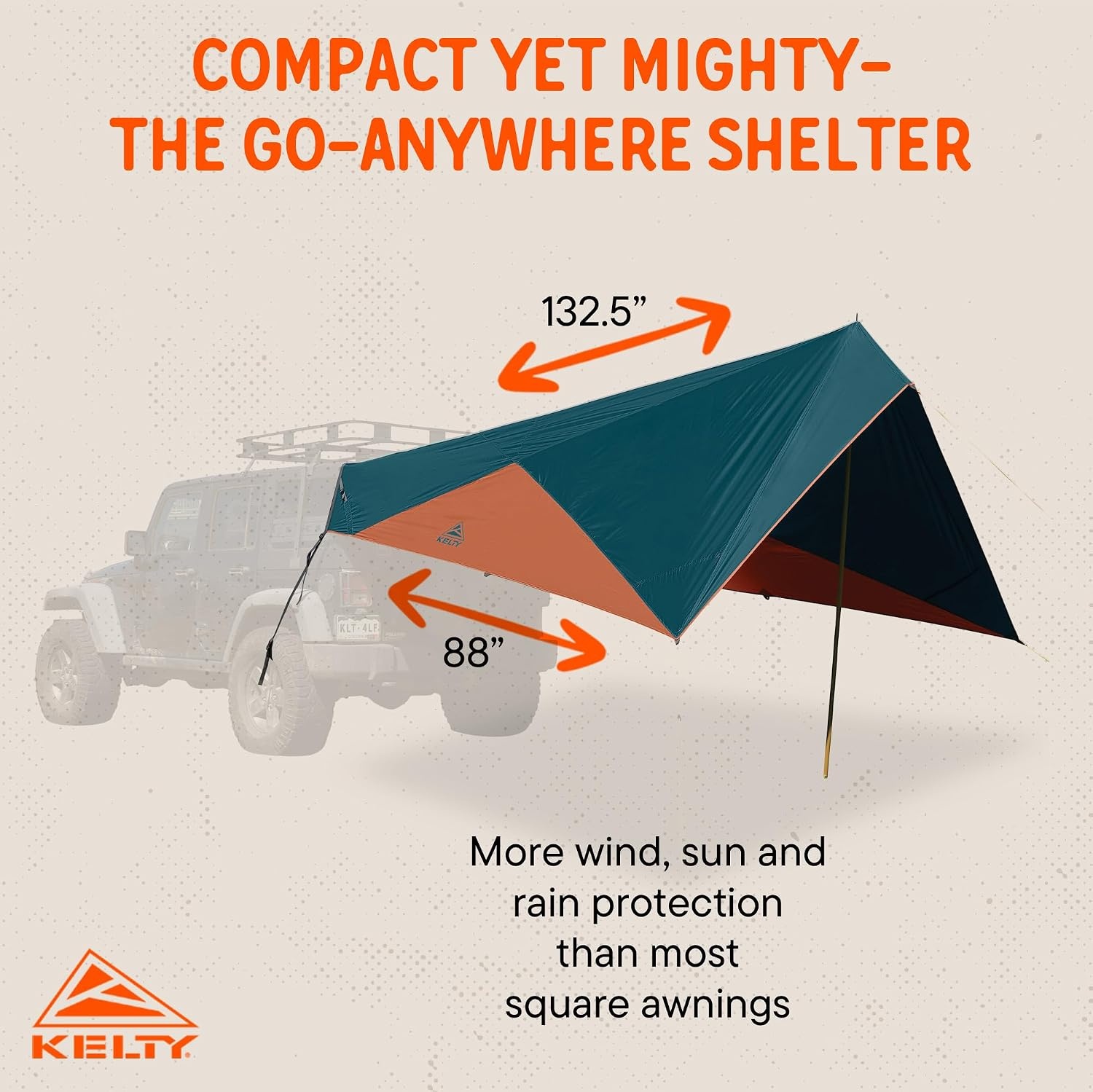image:imageKelty Waypoint Tarp Car Camping and Tailgating Shelter Universal Vehicle MountPondGingerbread