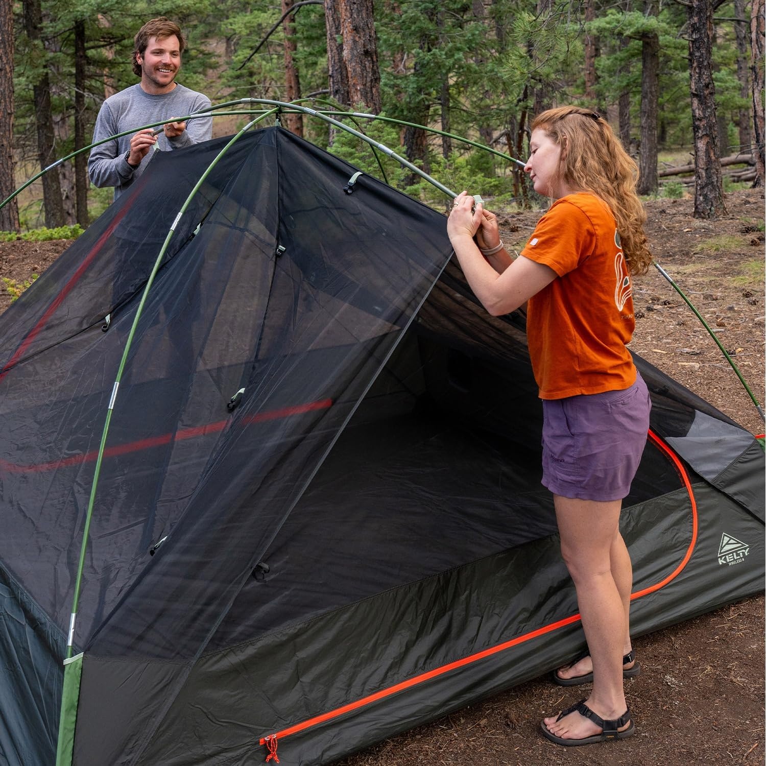 image:imageKelty Wireless Freestanding Camping Tent 2 4 or 6 Person Size Huge Interior and Peak Height Intuitive Easy to Pitch Color Coded SetupDill Black Forest