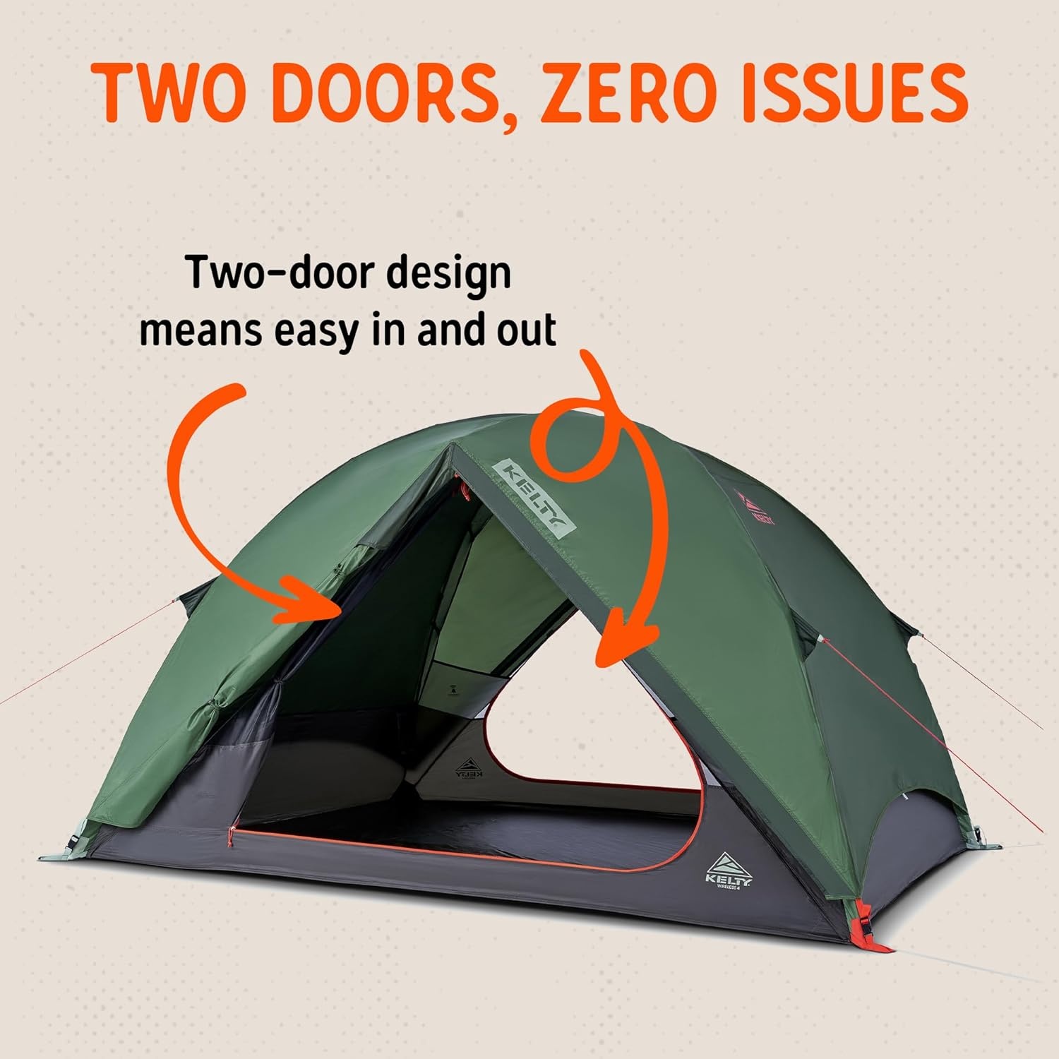 image:imageKelty Wireless Freestanding Camping Tent 2 4 or 6 Person Size Huge Interior and Peak Height Intuitive Easy to Pitch Color Coded SetupDill Black Forest