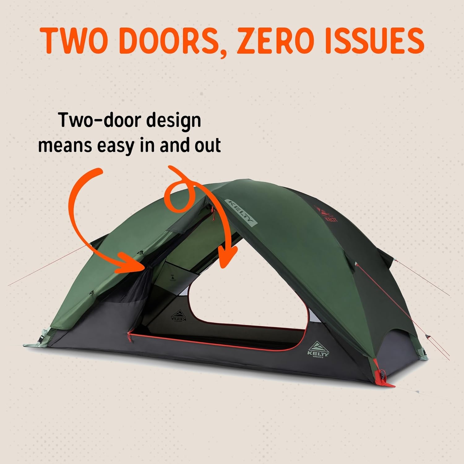 image:imageKelty Wireless Freestanding Camping Tent 2 4 or 6 Person Size Huge Interior and Peak Height Intuitive Easy to Pitch Color Coded SetupDill Black Forest