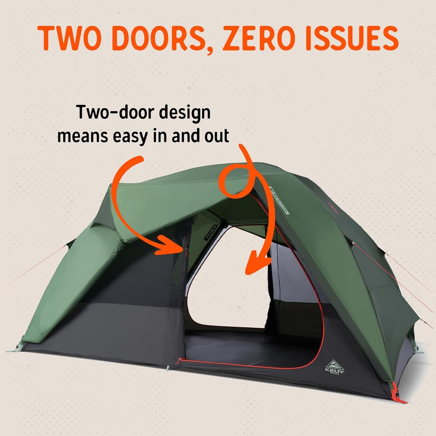 image:imageKelty Wireless Freestanding Camping Tent 2 4 or 6 Person Size Huge Interior and Peak Height Intuitive Easy to Pitch Color Coded SetupDill Black Forest