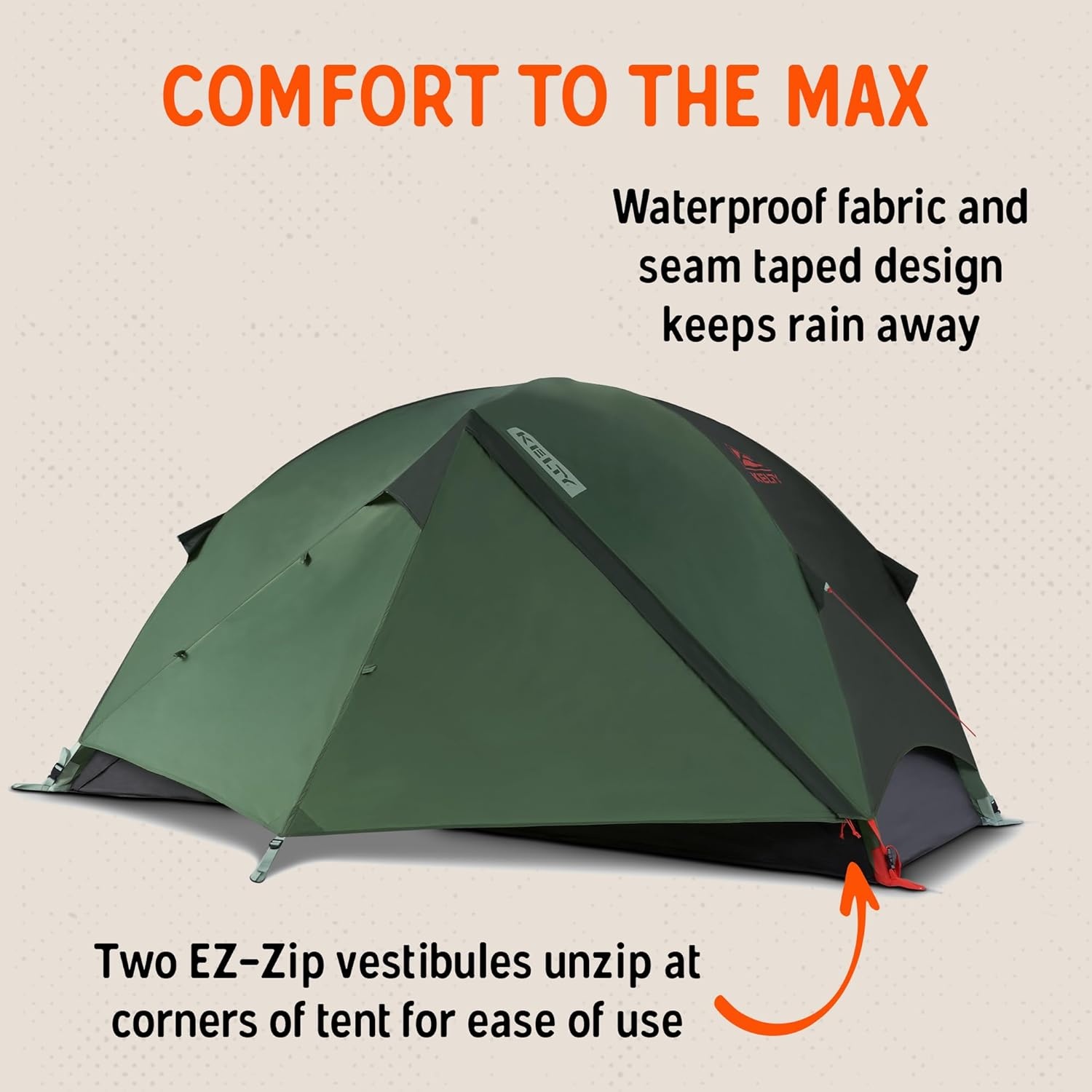 image:imageKelty Wireless Freestanding Camping Tent 2 4 or 6 Person Size Huge Interior and Peak Height Intuitive Easy to Pitch Color Coded SetupDill Black Forest
