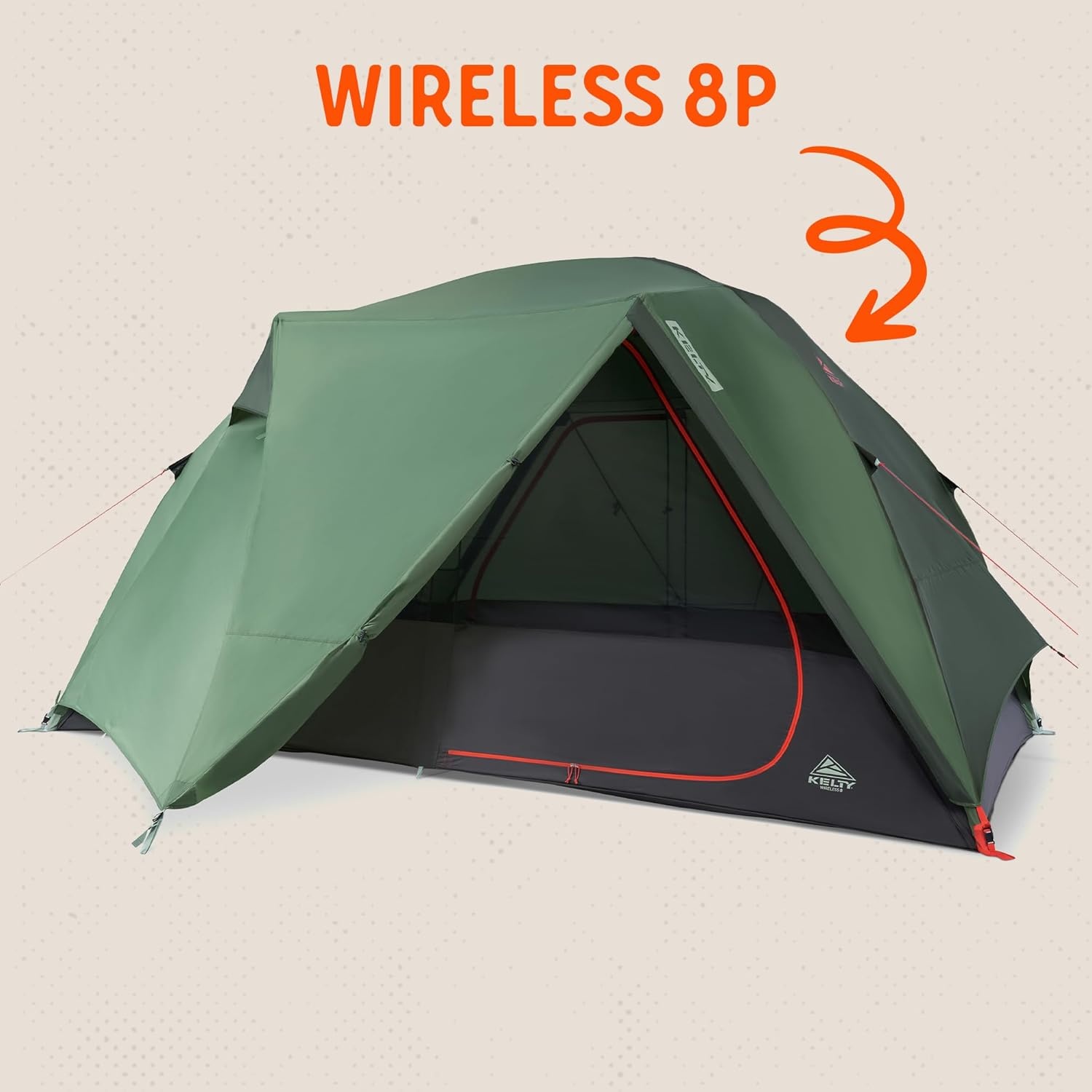 image:imageKelty Wireless Freestanding Camping Tent 2 4 or 6 Person Size Huge Interior and Peak Height Intuitive Easy to Pitch Color Coded SetupDill Black Forest