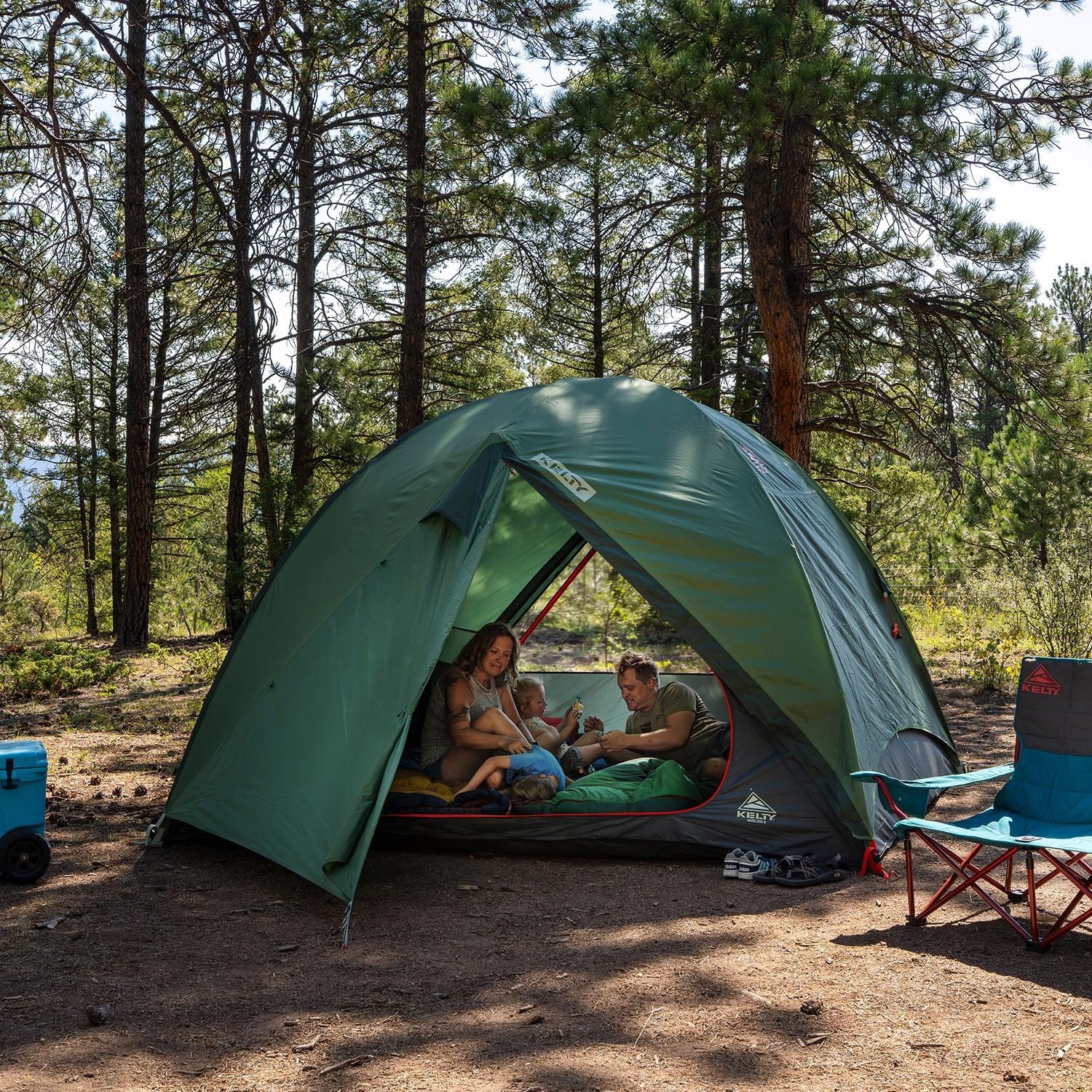 image:imageKelty Wireless Freestanding Camping Tent 2 4 or 6 Person Size Huge Interior and Peak Height Intuitive Easy to Pitch Color Coded SetupDill Black Forest