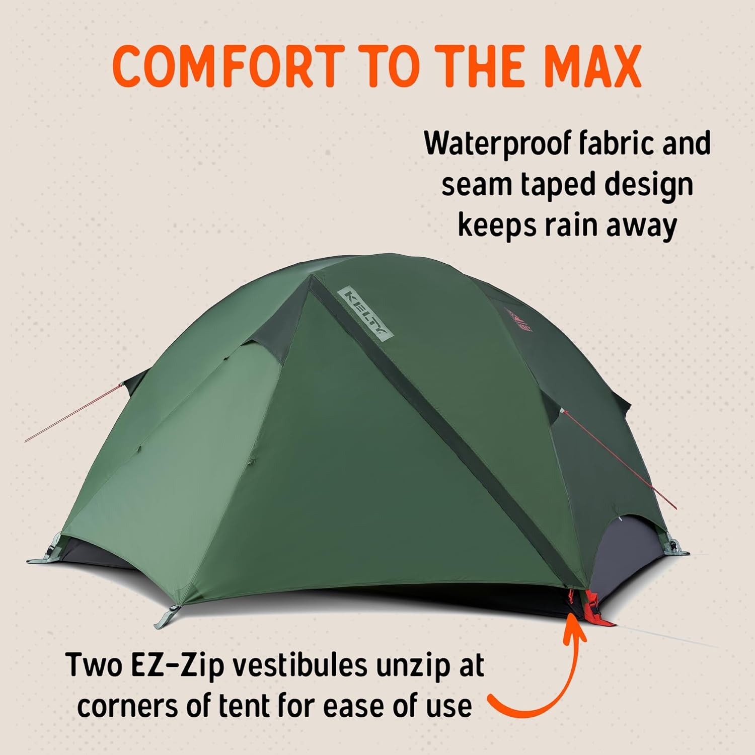 image:imageKelty Wireless Freestanding Camping Tent 2 4 or 6 Person Size Huge Interior and Peak Height Intuitive Easy to Pitch Color Coded SetupDill Black Forest