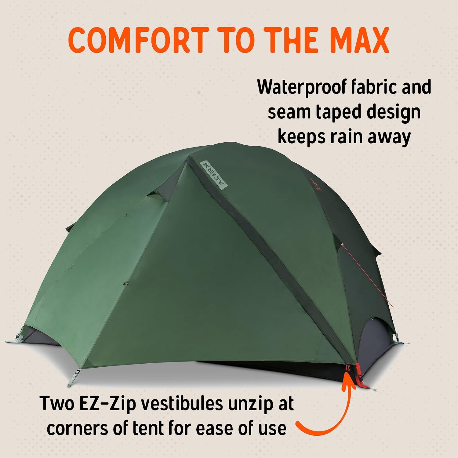 image:imageKelty Wireless Freestanding Camping Tent 2 4 or 6 Person Size Huge Interior and Peak Height Intuitive Easy to Pitch Color Coded SetupDill Black Forest